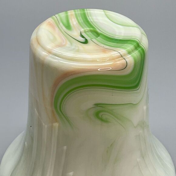 1940s Akro Agate Slag Glass Vase Pot Art Deco - Picture 10 of 16